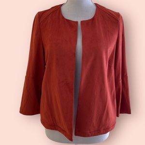 Chico's Faux Suede Rustic Orange Perforated Jacket 0(S/4)